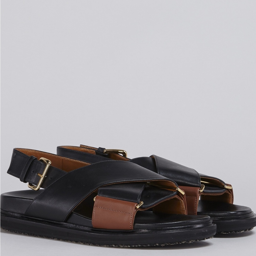 Marni Black and brown leather Fussbett - Size 37